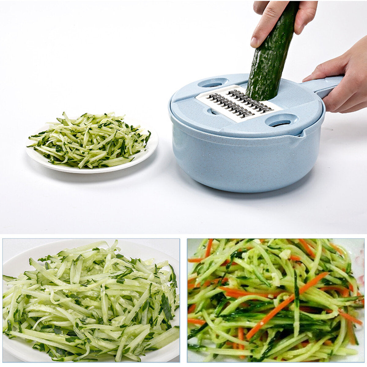 Multifunctional Manual Vegetable Fruit Potato Cutter Chopper Slicer Set - Stainless Steel Kitchen Tools
