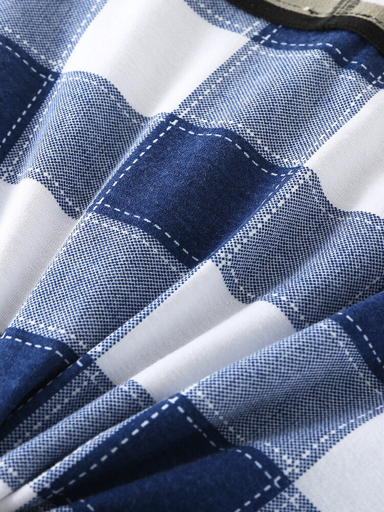 Atmungsaktive Boxershorts für Herren aus Baumwolle mit mittelhohem Bund und Karomuster