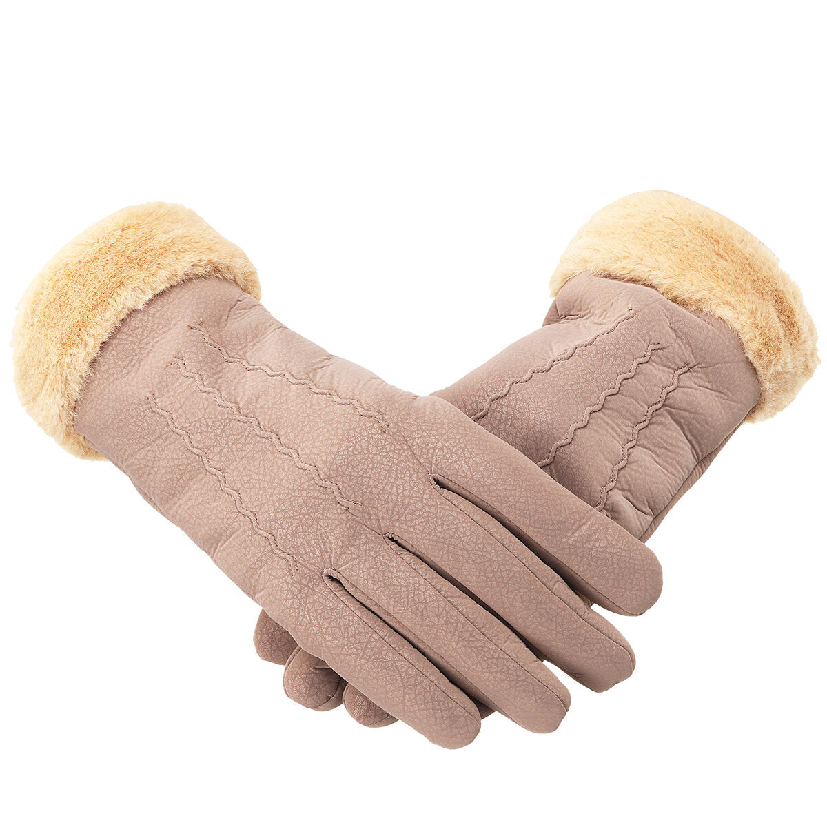 Women's Velvet Touch Screen Winter Gloves - Warm, Windproof, Wool Mittens