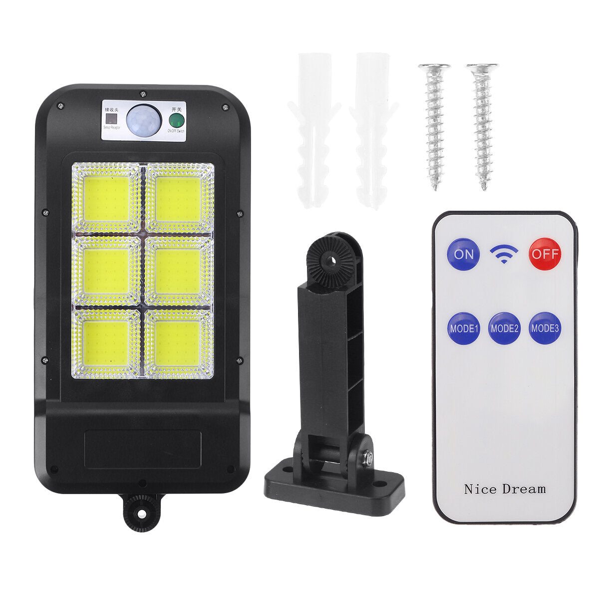 120COB Solar Street Light with Motion Sensor and Remote - IP65 Security Road Lamp