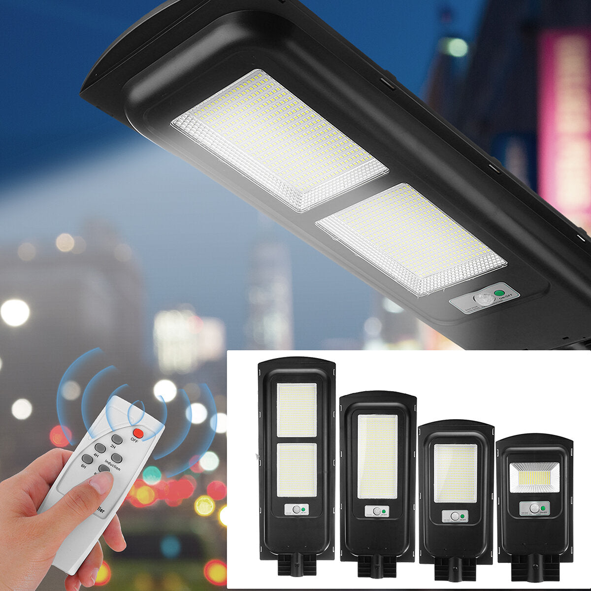 150/462/748/924 LED Solar Street Light with Solar Panel 6V/18W and Remote Control - Integrated Road Lighting