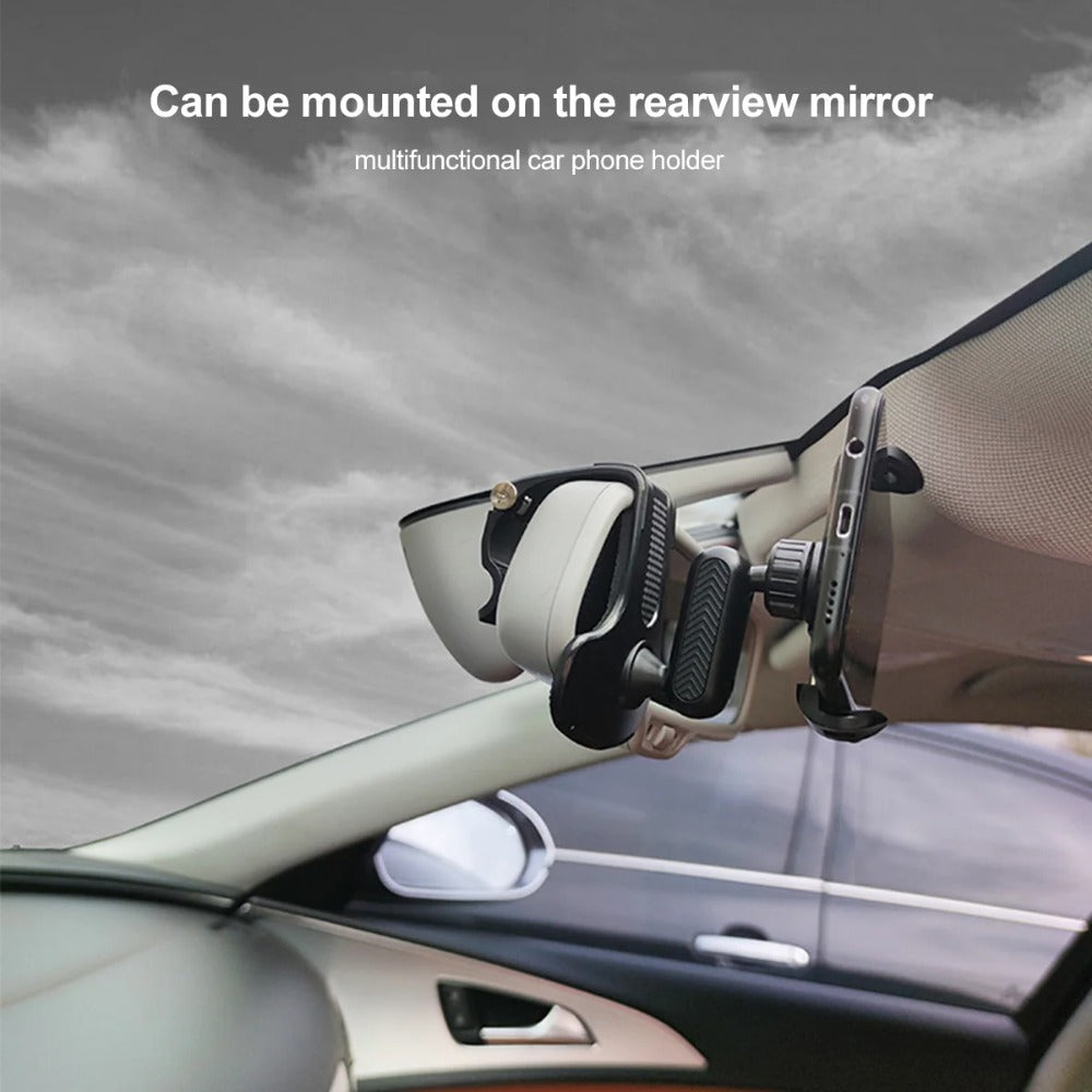 360 Degree Rotation Car Phone Holder for Sun Visor and Dashboard