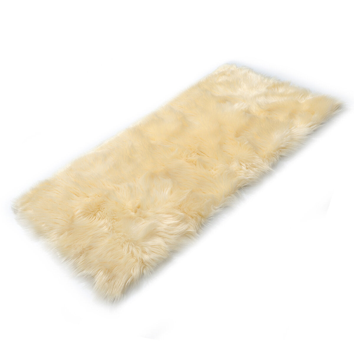 150x60cm Faux Sheepskin Fur Area Rug - Soft Wool Shaggy Carpet for Bedside, Sofa, Living Room, Bedroom Decor