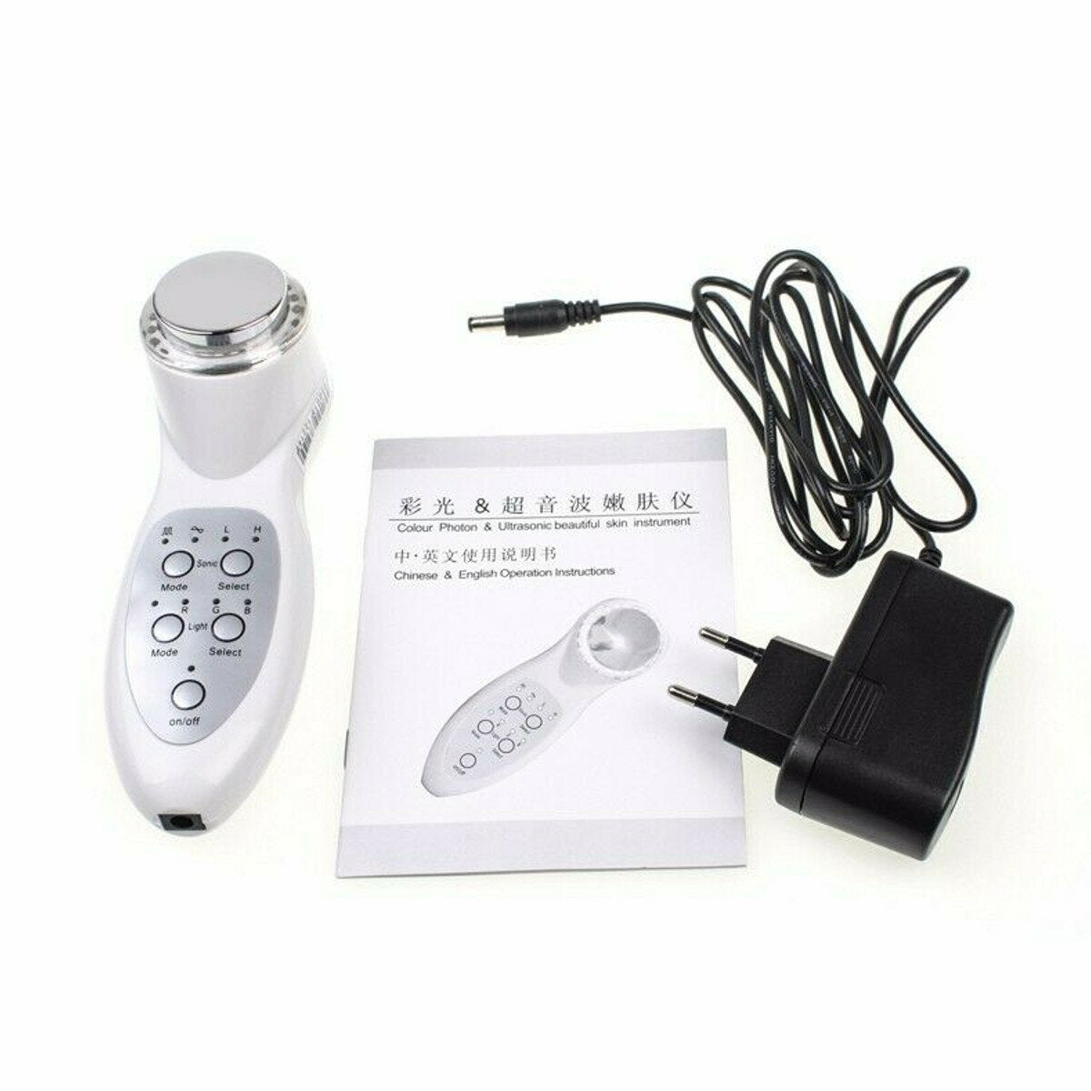 7-Color LED Light Ultrasonic Facial Skin Therapy Photon Rejuvenation RGB Beauty Instrument