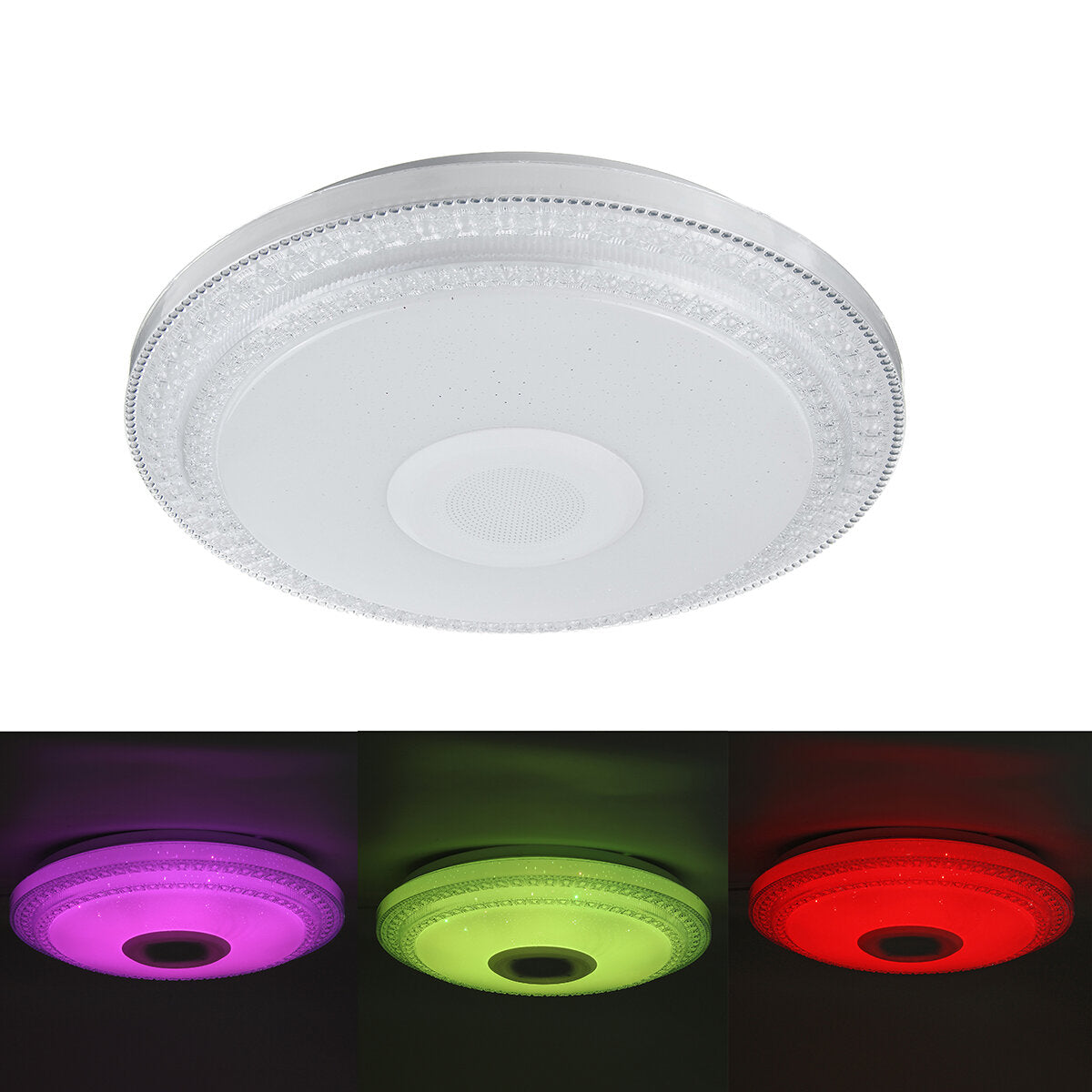 120W/200W Bluetooth LED Ceiling Light with RGB Music Speaker, Dimmable Lamp, and APP Remote Control