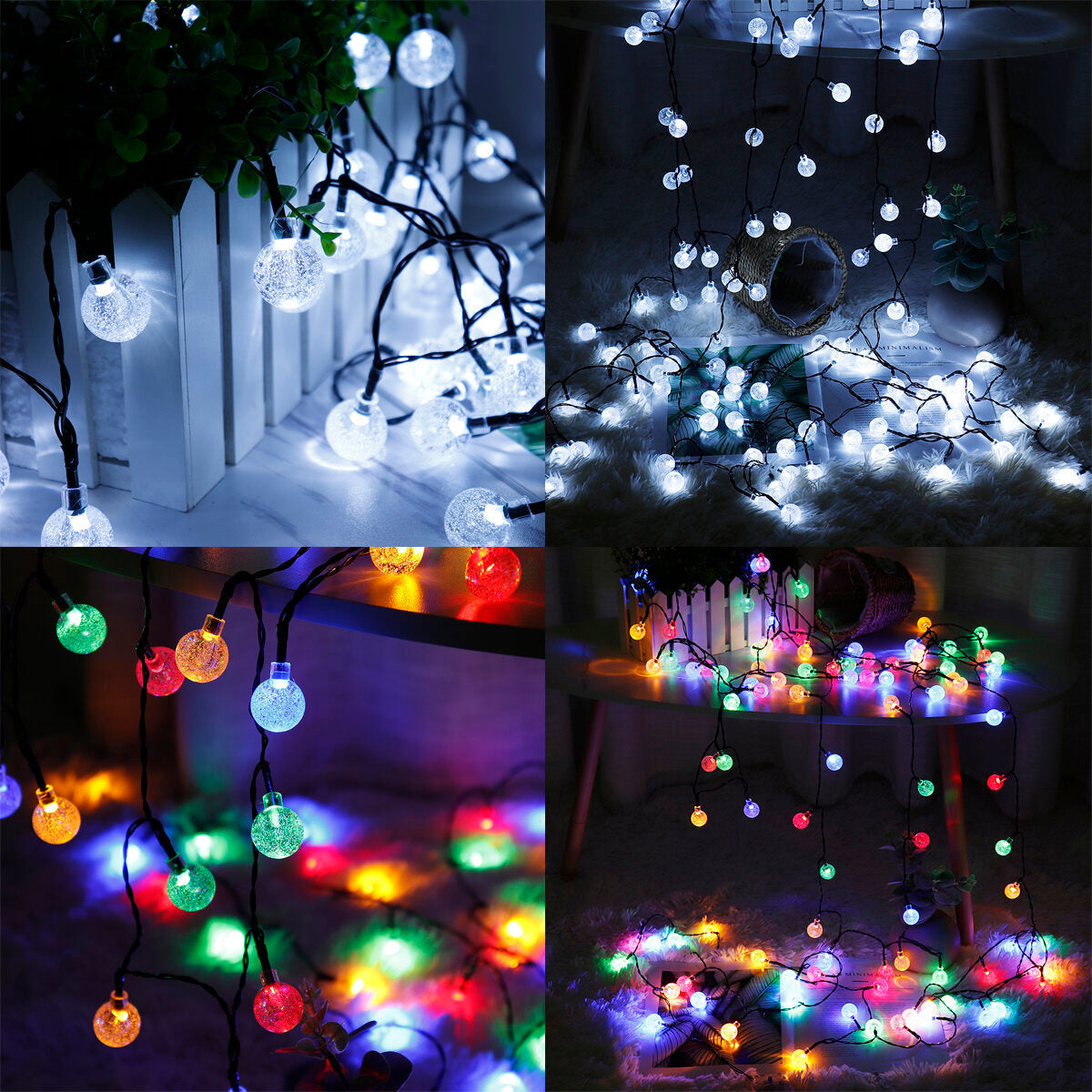 9.5m USB & Solar Powered 50 LED String Lights - Outdoor Garden, Path, Yard Waterproof Decor Lamp