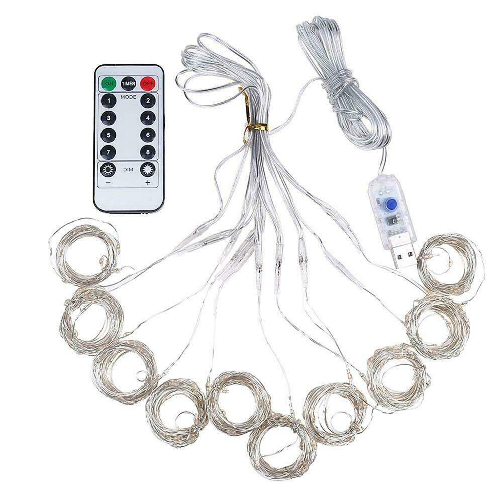 200 LED USB Remote Curtain Lights - Colorful Fairy Window Lamp for New Year Decor