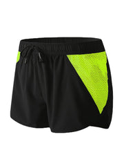 Men's Quick-Dry Mesh Patchwork Drawstring Breathable Sports Board Shorts