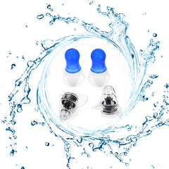 2 Pairs Silicone Earplugs - Noise Reduction for Camping, Travel, Sleeping, Swimming