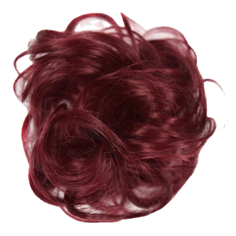 7 Colors Wavy Curly Messy Hair Bun Extensions - Donut Chignons Hairpiece Wig