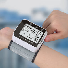 Portable Digital Wrist Blood Pressure Monitor - Heart Rate, Pulse Meter, Tonometer for Home Health Care