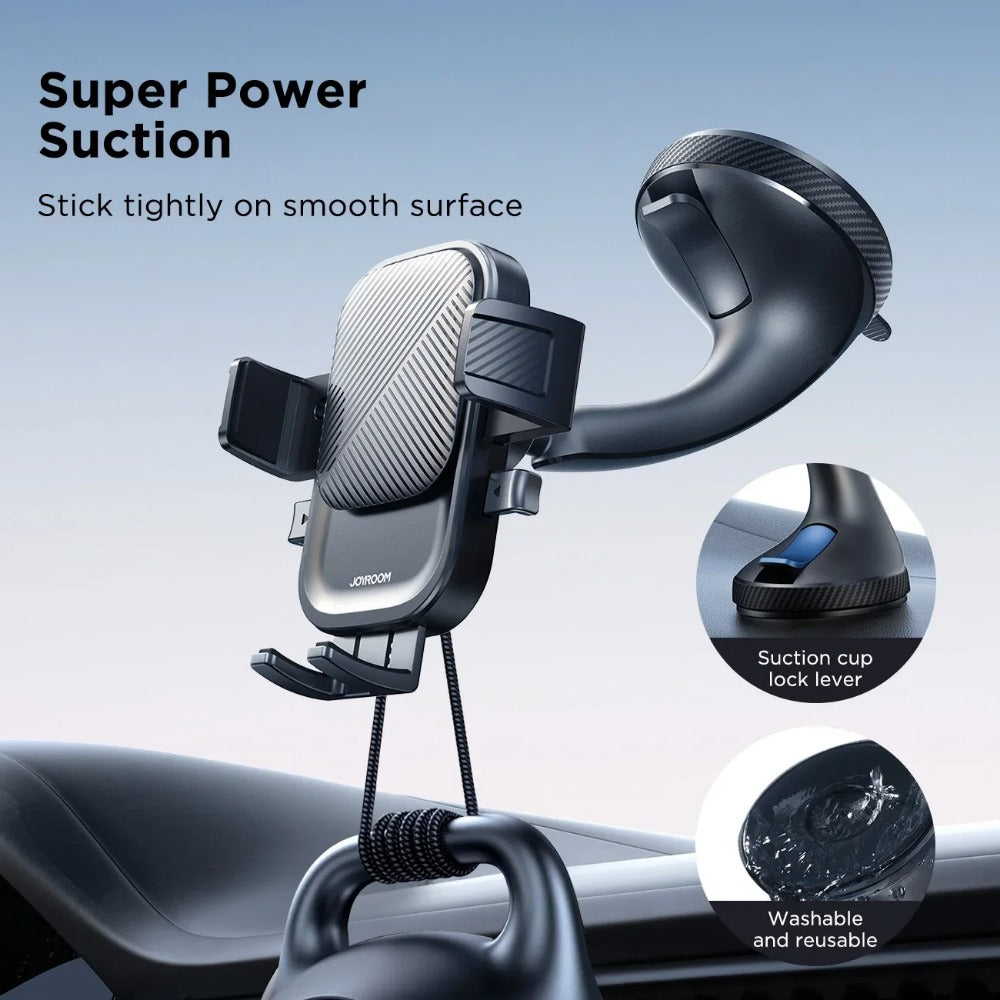 Universal Car Phone Holder Mount - Strong Suction, 360 Degree Rotation, Hands-Free Use