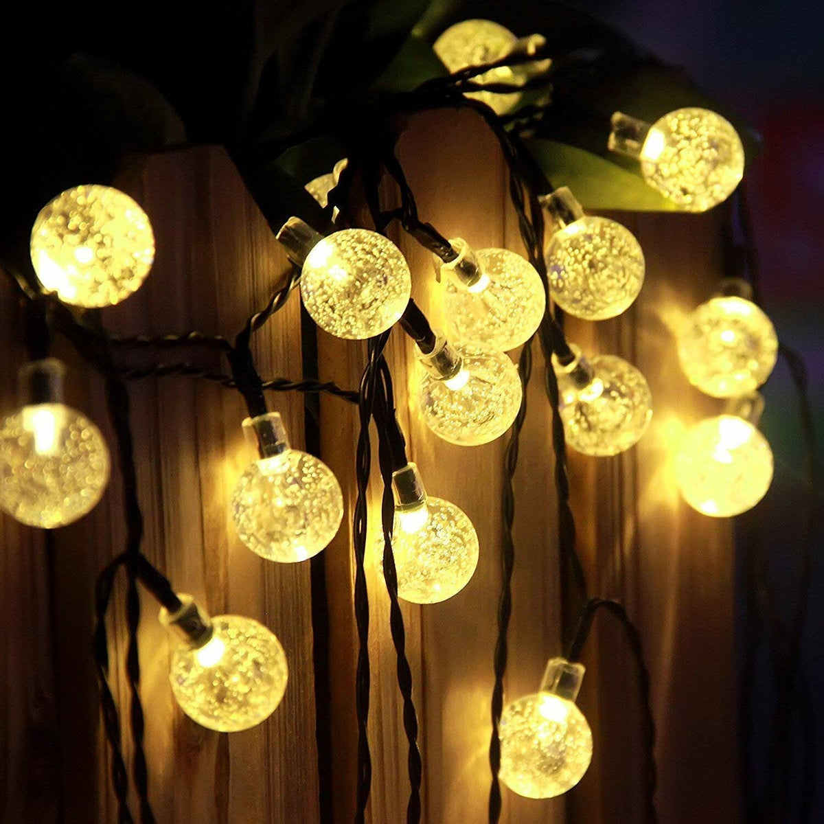 12M 100LED Solar String Lights, 8 Modes Crystal Ball Fairy Lamps for Wedding, Holiday, Home, Party, Christmas Tree Decor