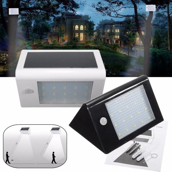 20 LED Solar Powered Motion Sensor Wall Light for Outdoor Garden Path Landscape Lighting