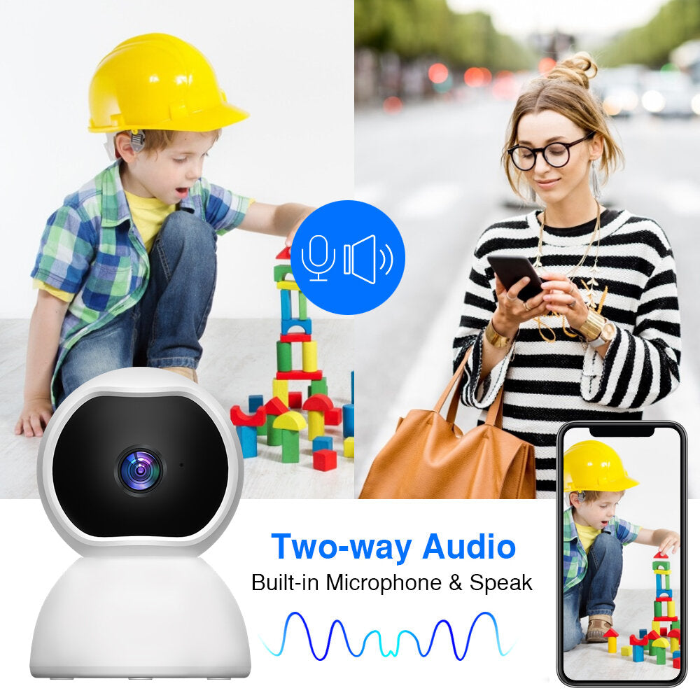 1080P IP Smart Surveillance Camera, WiFi 360 Degree Night Vision, Baby Monitor, Home Security Webcam