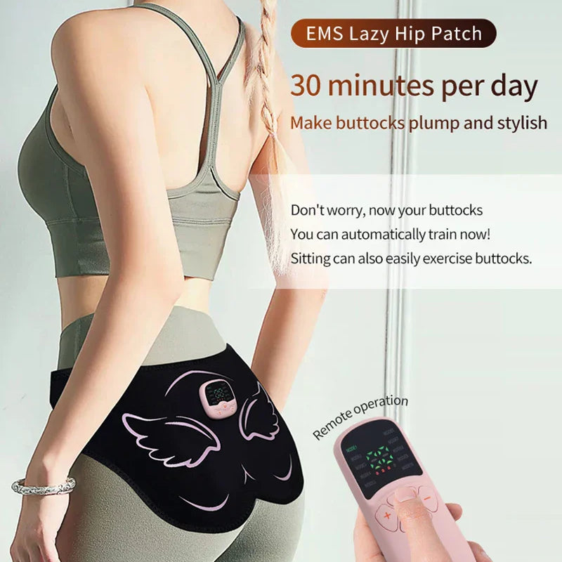 EMS Hip Trainer, Electric Buttock Muscle Stimulator with Remote, 10 Modes, 30 Levels, Fitness Massager for Slimming