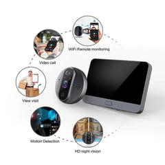 4.3" HD Smart WiFi Video Doorbell with PIR Detection, 160 Degree Wide Angle, IR Night Vision, Home Security Camera