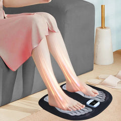 EMS Foot Massager with LCD Display, 8 Modes, 19 Intensities for Pain Relief and Improved Circulation