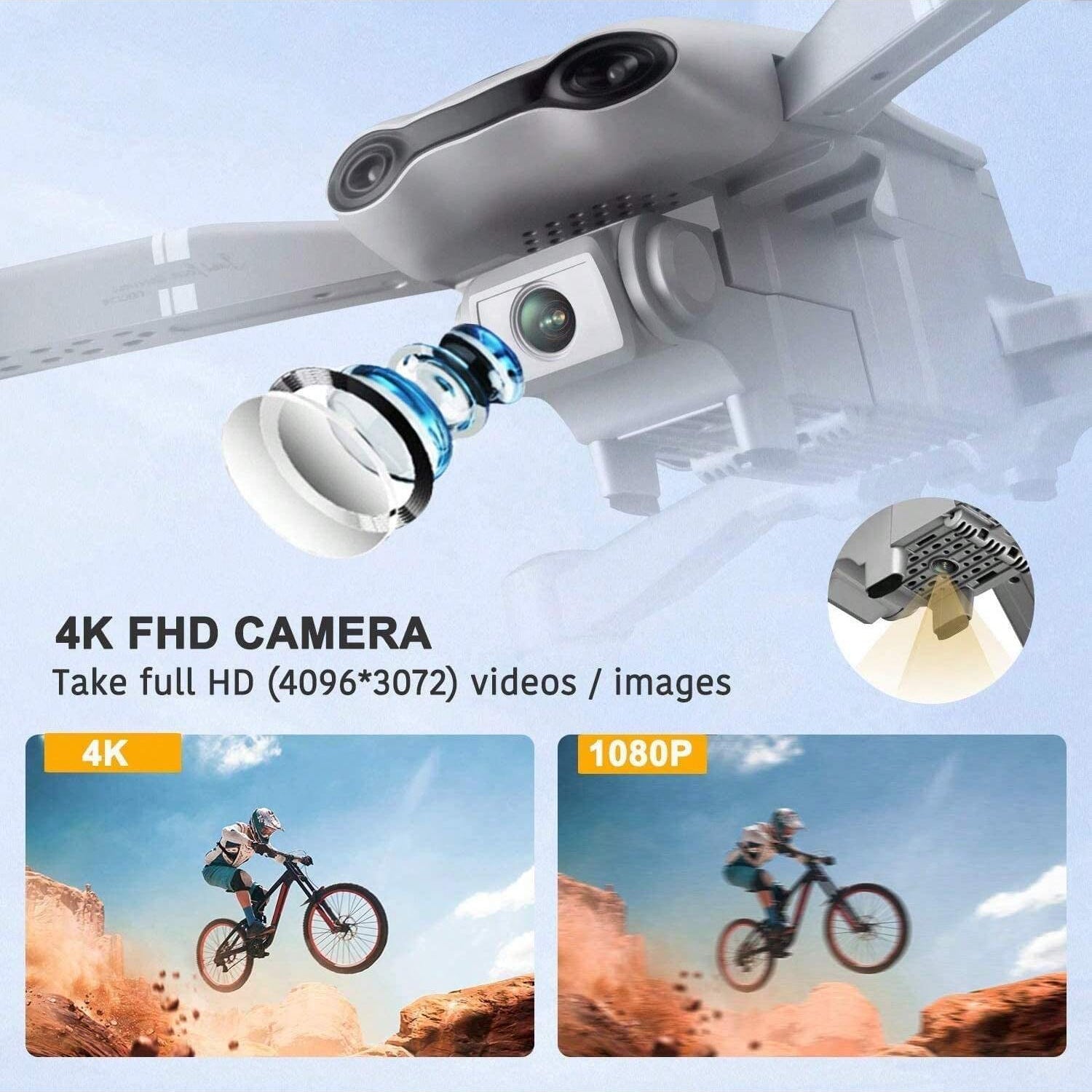 Professional 5G WiFi GPS Drones with 4K HD Wide Angle Camera, Foldable Design