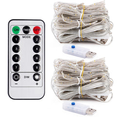 3M*1M & 3M*3M USB LED Curtain String Lights with Hooks - Icicle Garland for Christmas, Wedding, Home Decor