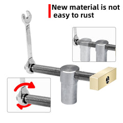 20mm Woodworking Desktop Clamp Set - 2PCS with Dog Hole Stops, Brass & Stainless Steel Clamps