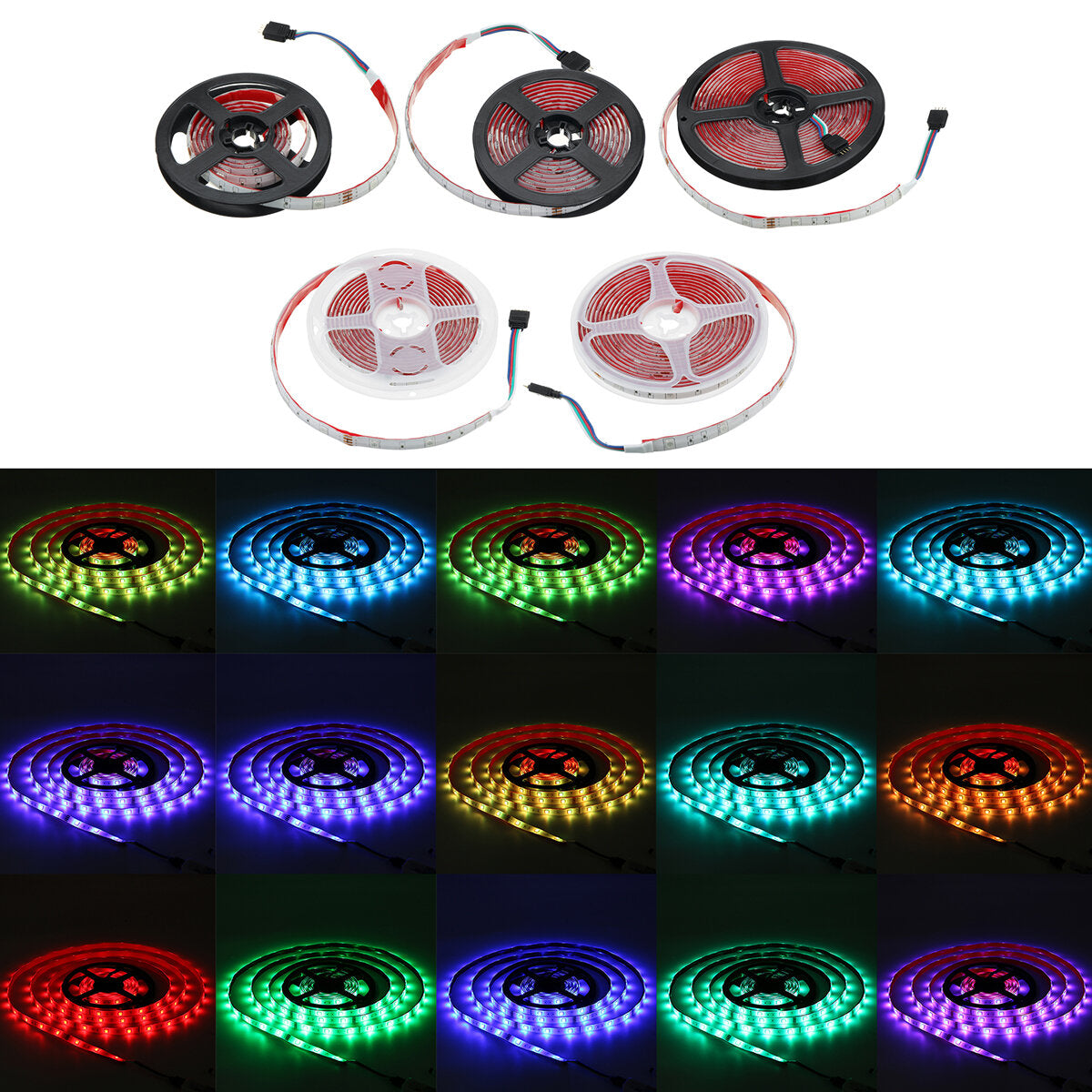 12V 5050 SMD RGB LED Strip Light, 150 LEDs, WiFi Wireless, Alexa Smart Home, Waterproof IP65