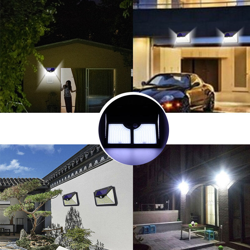 188/333 LED Solar Street Light with PIR Motion Sensor for Outdoor Garden, Path, Yard Lighting