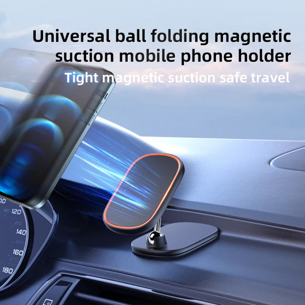 Foldable Magnetic Car Phone Holder with 1080 Degree Rotation for iPhone, Samsung, Huawei, Xiaomi