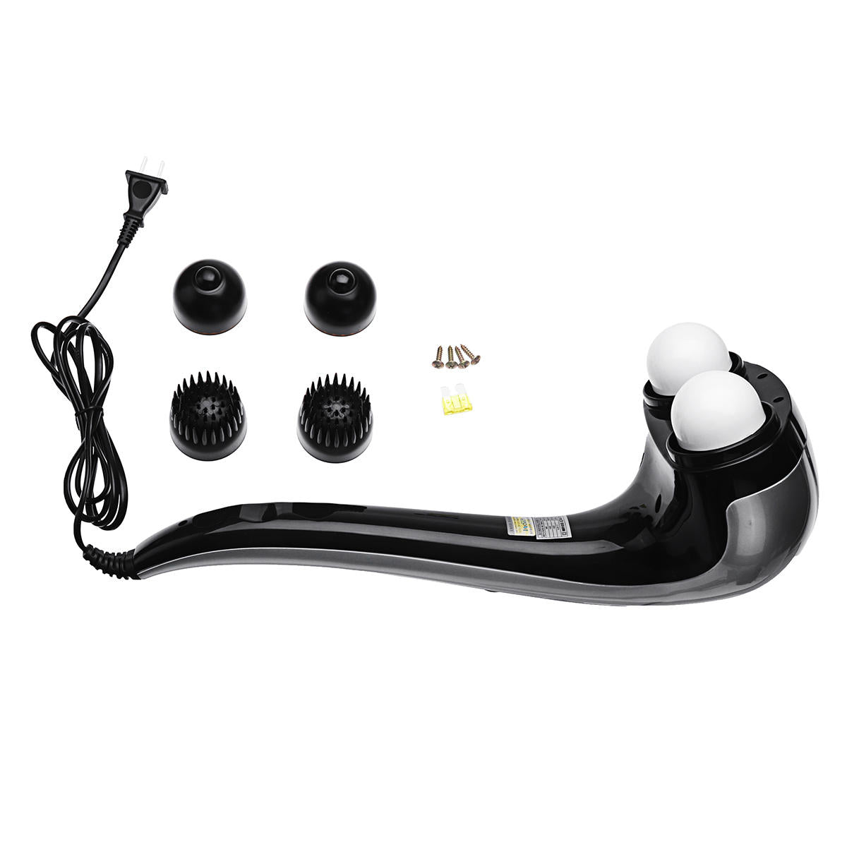 Double Head Handheld Electric Massager with 3 Interchangeable Nodes & Variable Speed for Deep Percussion