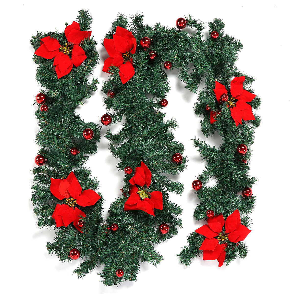 2.7m Christmas Tree, Wreath, Garland, Window Ornament, Xmas Party Decor, Clearance Christmas Lights & Decorations