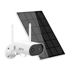 2K WIFI Outdoor Security Camera, Solar Powered, 25m Color Night Vision, 180 Degree Remote Pan-Tilt with Solar Panel