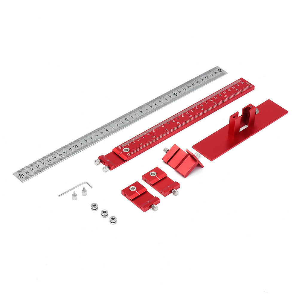 Red Aluminum Alloy Metric/Inch Cabinet Hardware Jig 5mm Drill Guide Cabinet Handle Template Jig