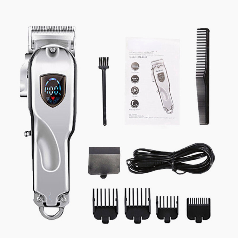 Retro All-Metal Cordless Electric Hair Trimmer - Portable Oil Head Clipper