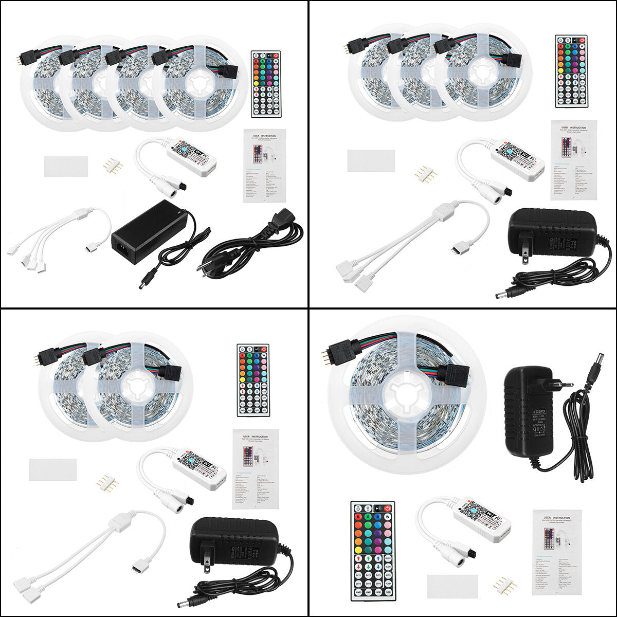 16FT-66FT LED Strip Lights Kit, Music Sync, WiFi App, 44-Key Remote Control for Room, 5m-20m Length