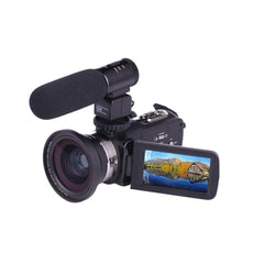 4K Video Camera Camcorder: 18X Zoom, 48MP, 3.0" Touchscreen, Mic, Remote, Night Vision, 2 Batteries for Vlogging