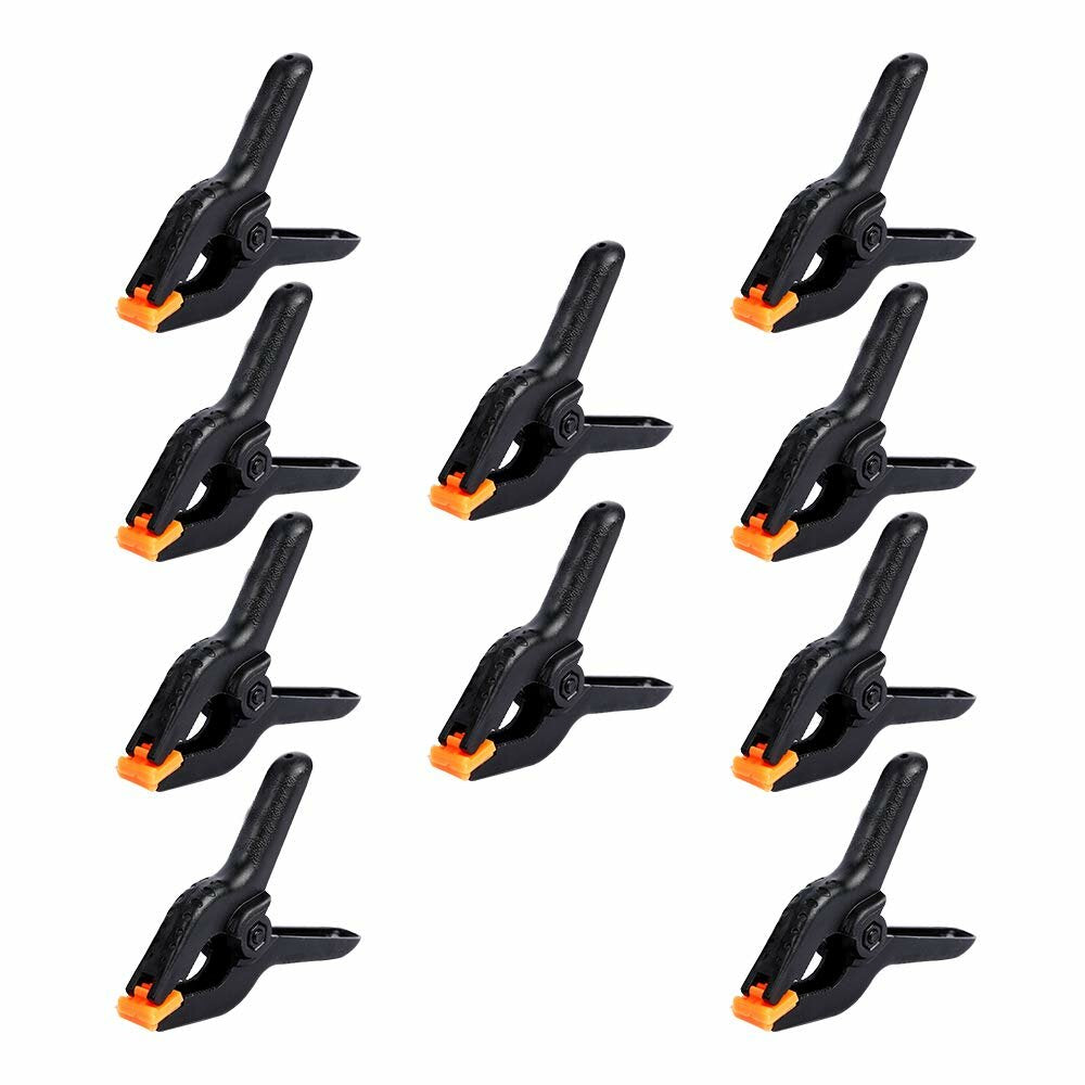 10pcs Ratchet Bar Clamp Set 2-6 Inch, Ergonomic Grip Woodworking A-Clip for DIY Crafts