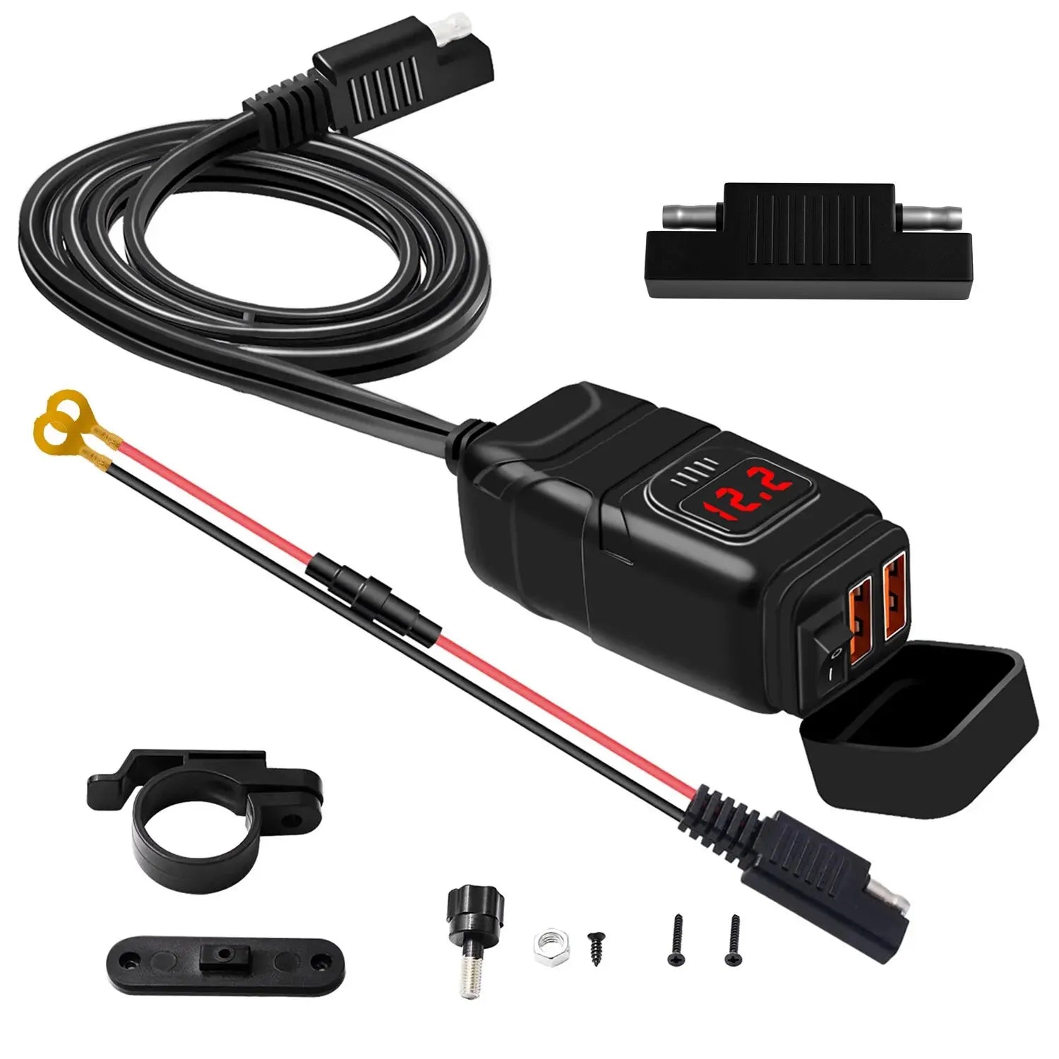 12V Fast Charging Motorcycle USB Charger 3.0 Power Adapter - Universal Accessories