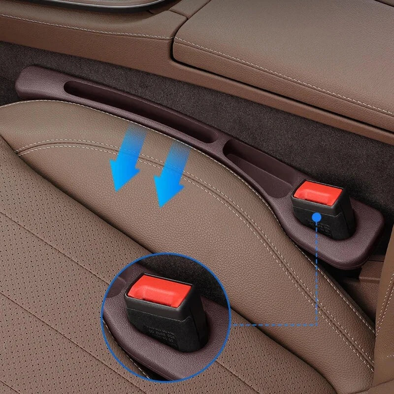 2pcs Universal Car Seat Gap Filler Organizer - Leak-Proof Storage Box & Side Seam Plug