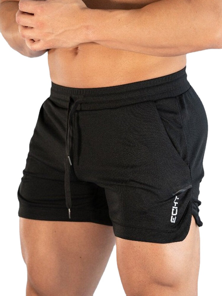 Men's Quick Dry Stretch Beach Shorts - Solid Color, Loose Fit, Drawstring Waist