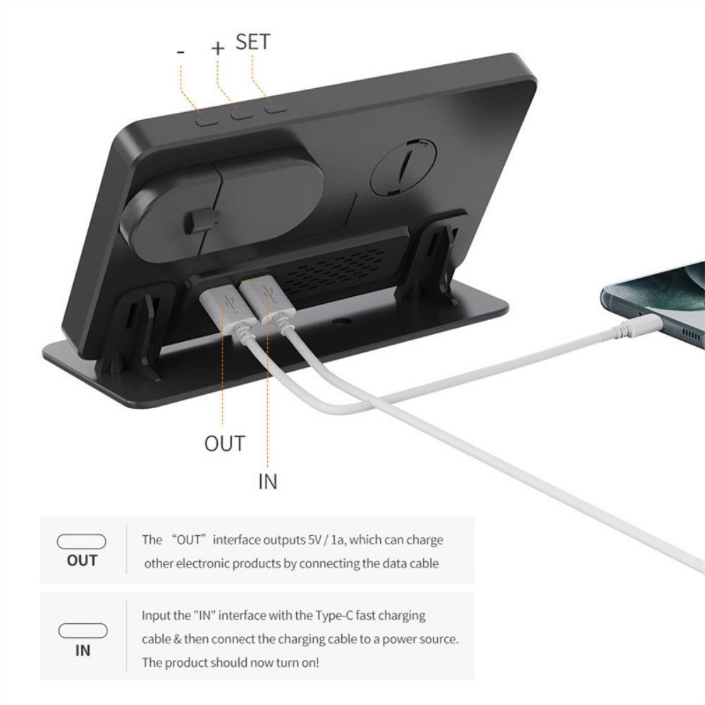 15 W schnelles kabelloses Ladegerät und Wecker für iPhone, Samsung, Huawei, Apple Watch, AirPods