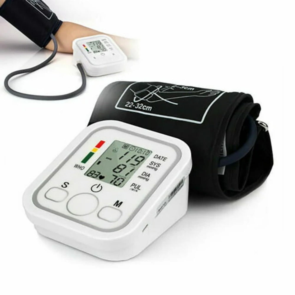 Automatic Upper Arm Blood Pressure Monitor with Large Adjustable Cuff for Home Use