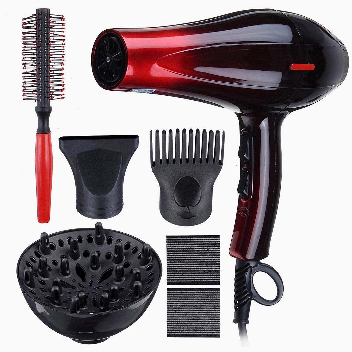 2000W High Concentration Ion Hair Dryer with 3 Heat Settings, 2 Speeds, and 8 Accessories