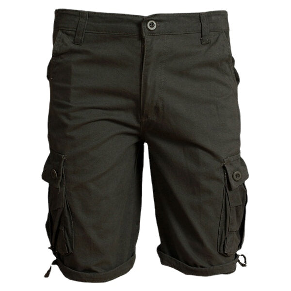 Men's Spring Summer Casual Cotton Cargo Shorts, Knee-Length, Sizes 30-42, Loose Fit for Sports & Outdoor Activities