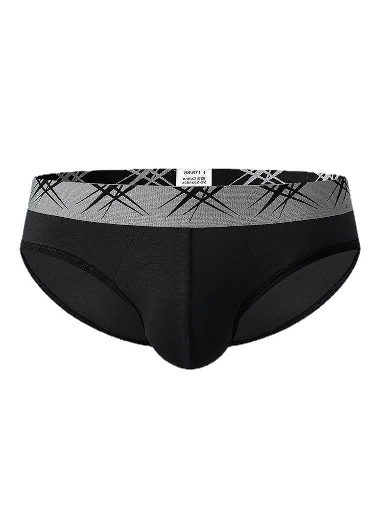 Einfarbige, atmungsaktive Herren-Slips aus Baumwolle mit mittlerer Taille - elastisch und dünn