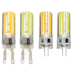 Dimmable G4 G9 5W LED COB Light Bulb - Silicone, Warm White/Pure White, Chandelier Lamp, AC220V
