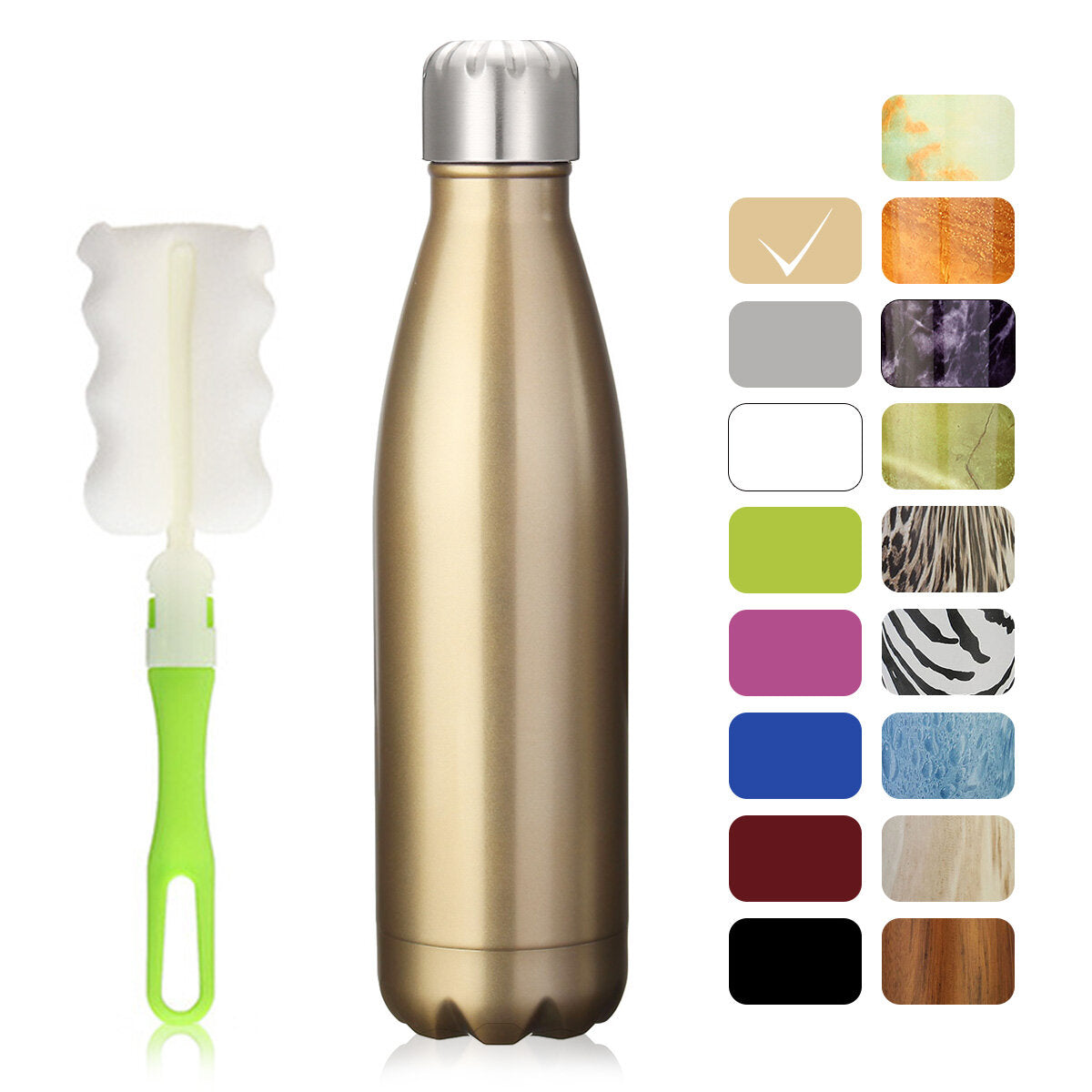 500ml Insulated Stainless Steel Water Bottle - Double-Walled Vacuum for Outdoor Sports, Hiking, Running