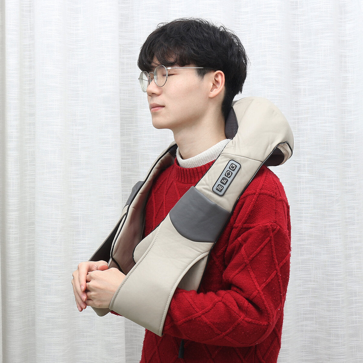 Intelligent 4-Key 3D Shiatsu Heating Massage Shawl with High-Temp Protection