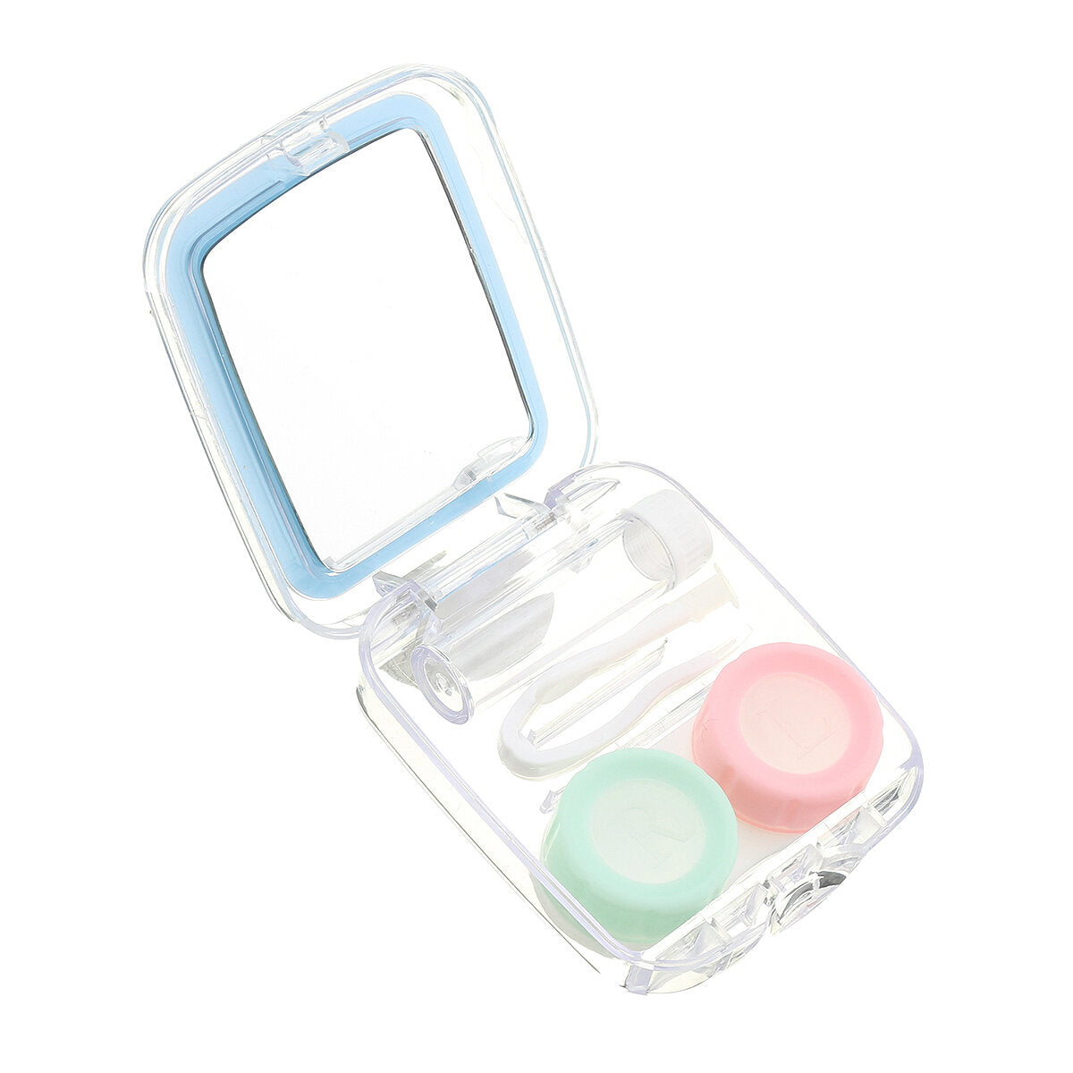 Mini Lens Travel Case Kit with Mirror - Compact Holder and Container Set