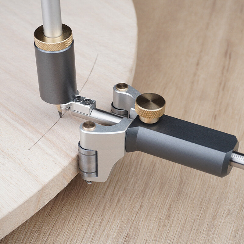 2-in-1 Woodworking Scriber Tool for Straight Lines & Arcs with Pencil