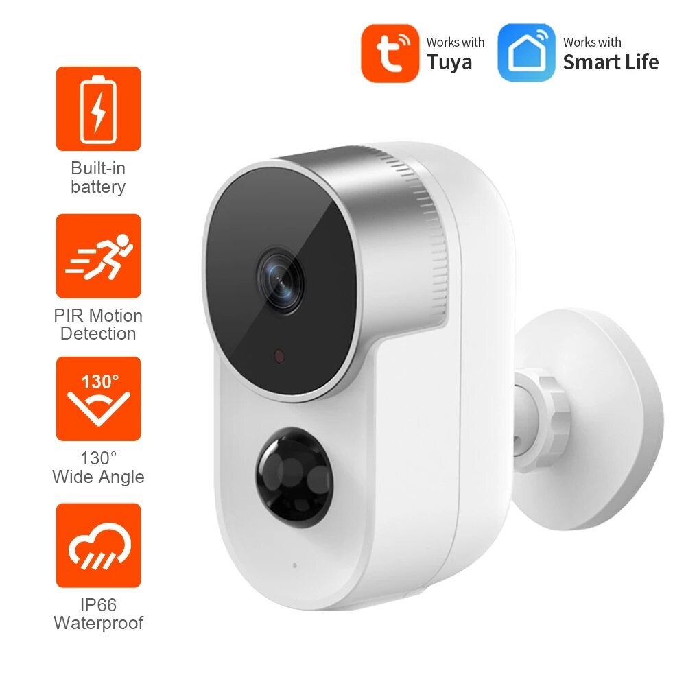 1080P 2MP WiFi IP Camera with AI PIR Motion Sensor, 2-Way Audio, Battery Powered, Outdoor Waterproof Security CCTV